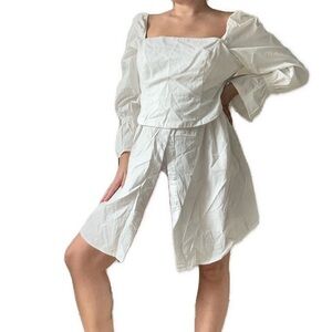 Missguided white t shirt blouse dress